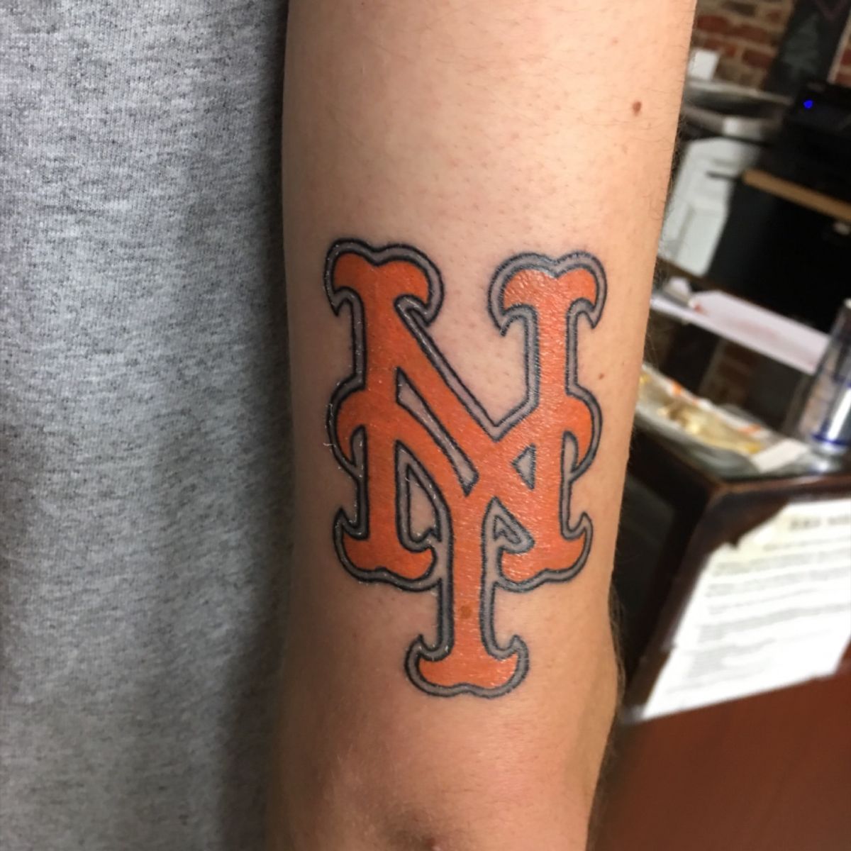 Tattoo uploaded by Caleb Cape • New York Mets logo • Tattoodo