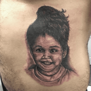 Portrait of his daughter, thanks for trusting me with this. #blackandgreytattoo #portait #portraitartist #realistic #tattoo #ct #ribs 