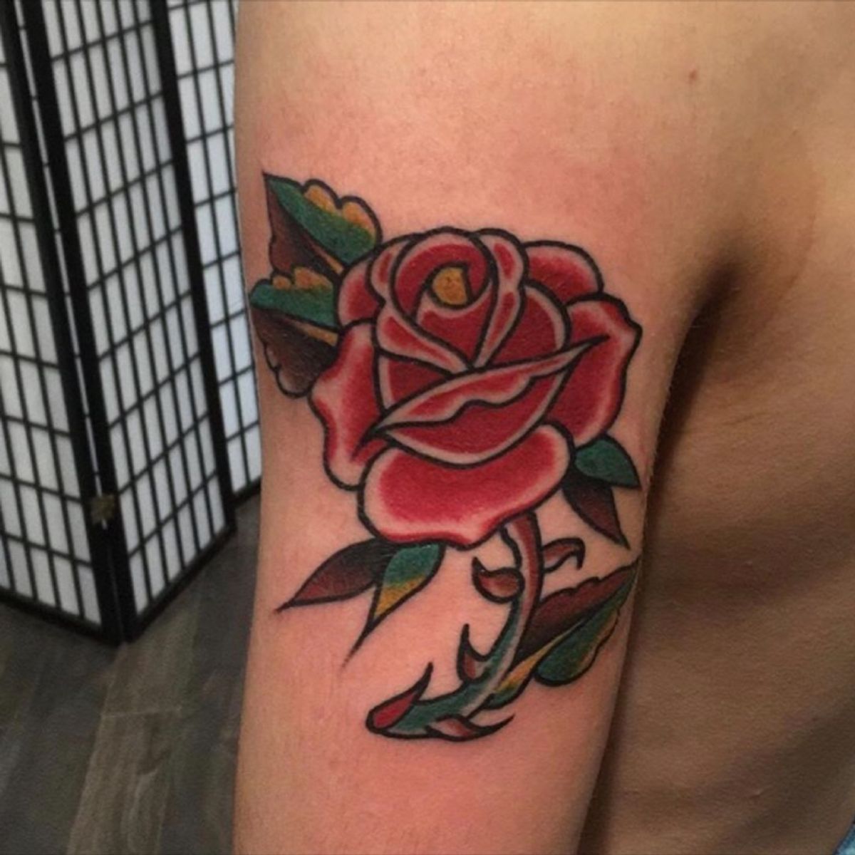 Tattoo uploaded by John Eckartz • Traditional rose. Done at Top Shelf