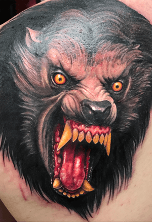 #horror #horrortattoo #realism #portrait #werewolf 