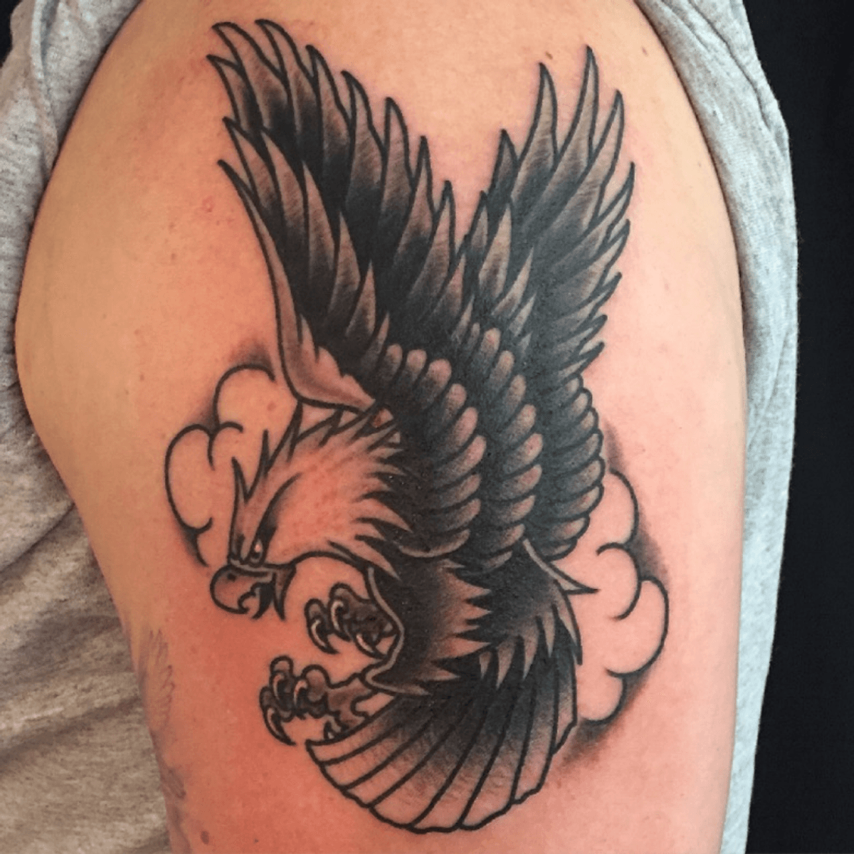 Tattoo uploaded by Rodrigo Canteras • #eagle #traditional  #traditionaltattoo #blackandgrey #tattoosbyrodrigocanteras #lovehatenewyork  • Tattoodo