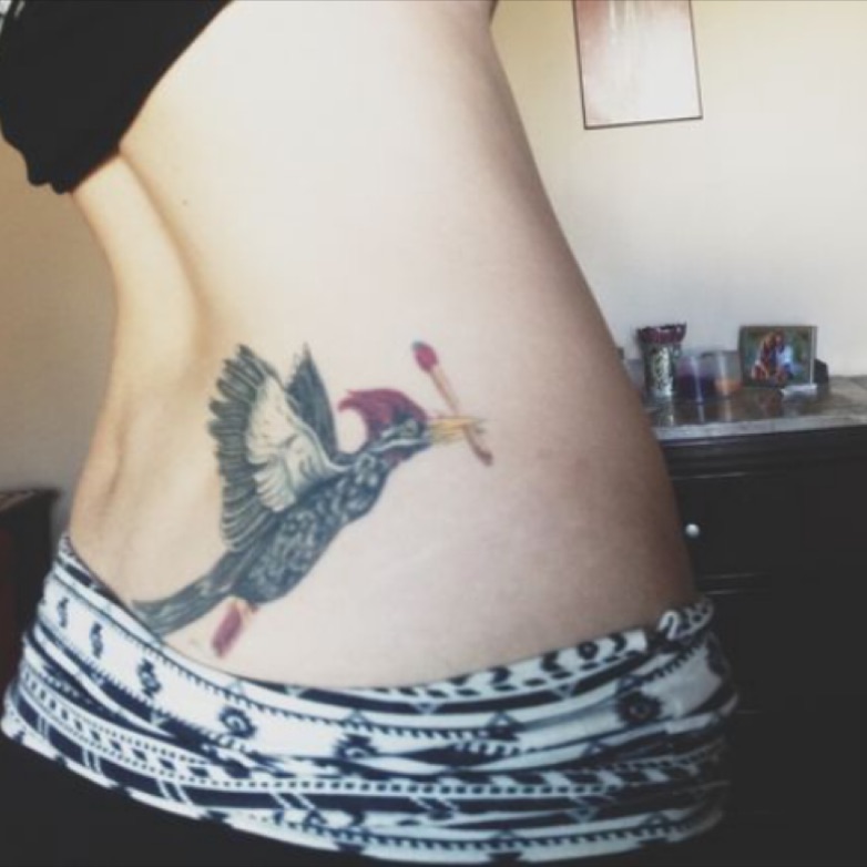 Tattoo uploaded by Caity • #tomrobbins Still Life With Woodpecker tattoo. #megandreamtattoo • Tattoodo