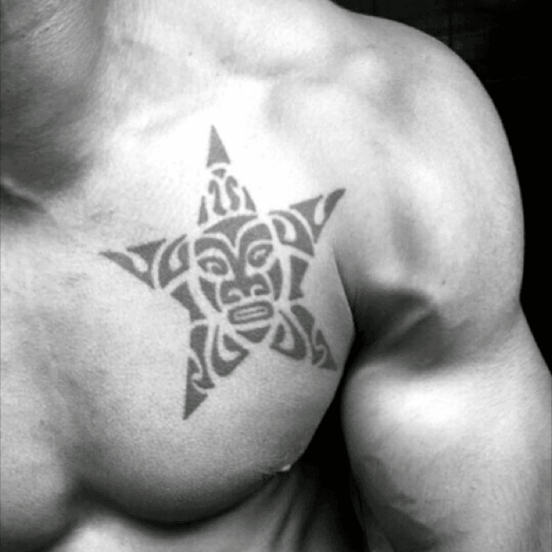 Photo star tattoo on chest 19062019 031  star tattoo example   tattoovaluenet  tattoovaluenet