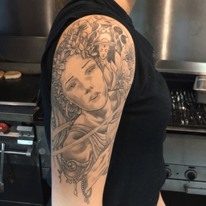 Cool ass server at shake rabble and roll. Art work done at No love lost Bowmanville, ON, Canada