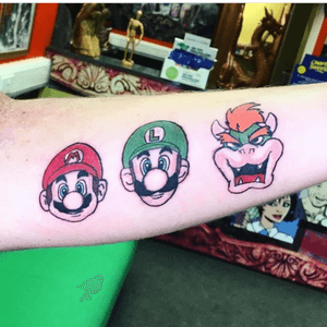 Mario, luigi & bowser #eastside #eastsidetattoo #tattooartist #ink #tattoo #guyswithtattoos #guyswithink #inkedguys #inkedlife #gamer #tattooed #mario #luigi #bowser