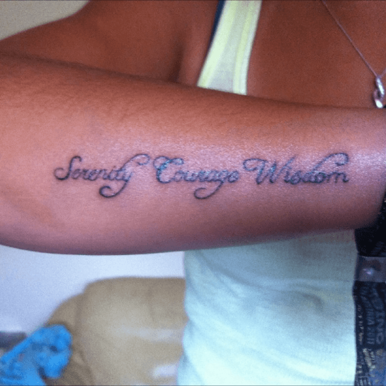 My first tattoo Serenity Courage Wisdom  Family tree tattoo Tree tattoo  Tattoo quotes