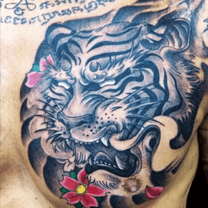 Tiger tattoo done by Tanadol BT Tattoo Thailand #bttattoo #thailandtattoo #bangoktattoo #bangkoktattooshop #thailand #bangkok #tattoo #tigertattoo