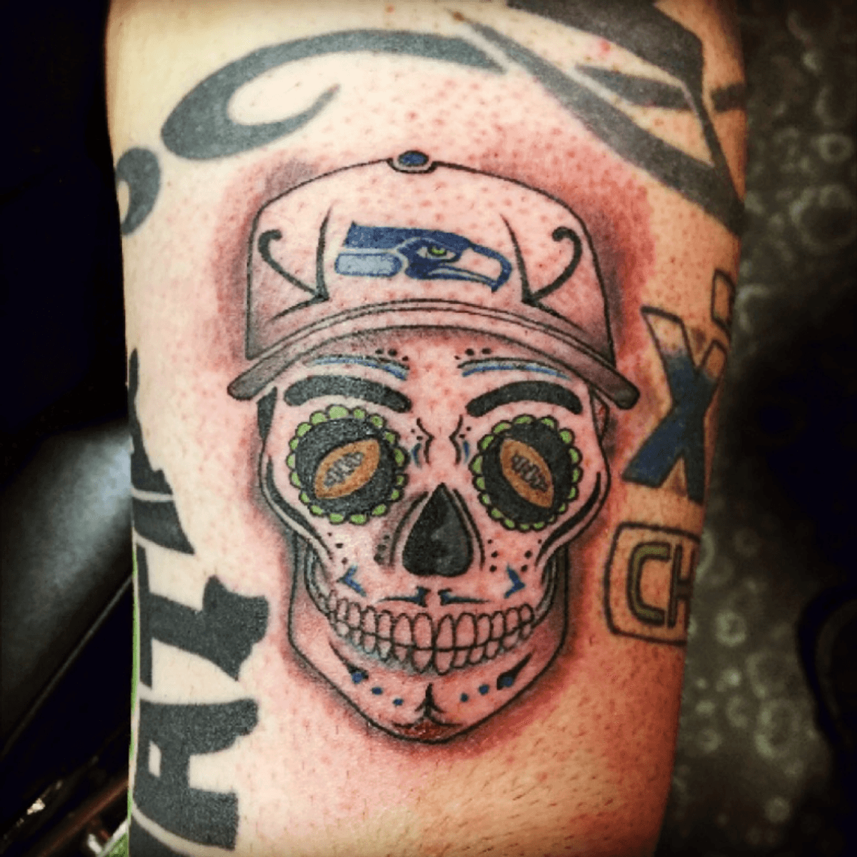 Tattoo uploaded by Shane • Seahawks skull • Tattoodo