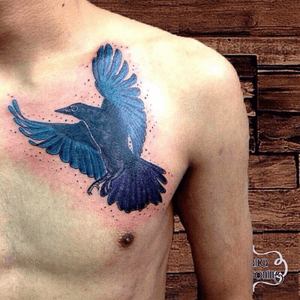 Raven tattoo #tattoo #marianagroning #karmatattoo #cdmx #MexicoCity #watercolor #watercolortattoo #watercolortattooartist #raven #crow 