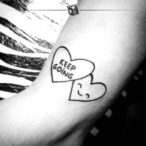 Tat No.25 "KEEP GOING" (inspired by @dallasclayton art) design by @mazeberod & me! #tattoo #hearts #childdrawing #keepgoing #bylazlodasilva