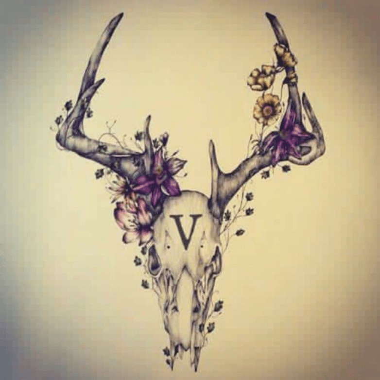 10 Deer Skull With Flowers Tattoo Designs  PetPress