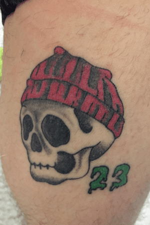 Casis dead tattoo for Josh 🤙🔥 #Tattoo #Apprentice #CasisDead #Design #Art #Colour #GingerMonkeyTattoo 