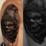 #raven #skull #horror #blackandgrey #killersilverink #vikinktattoo #fredericia #denmark @tattoodo 