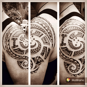 My first tattoo, polynesian style, after a major change in my life, including the koru symbol, the I and the N, for my kids, and a heart, for the love of my live. Done by Robert at Inkkitchen #blackworktattoo #polynesiantattoo #blackandgrey #inkkitchen #polynesian 