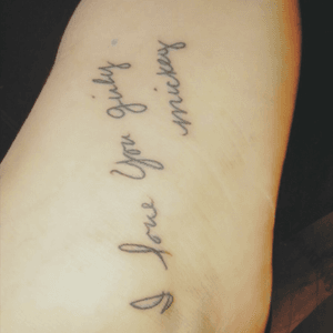 fifth tattoo! its in my adoptive mom's handwriting. 💕💕💕