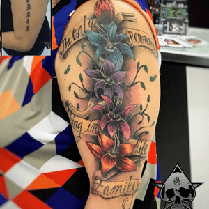 Did this coverup the other day, had a blast. I'm sure we'll be working together again very soon. Always nice to make people happy  @guardianartgallery#guardianartgallery#blackandgrey  #IntenzePride#superbtattoo#photography#artoftheday #colortattoo#angelcaban#greatness#tattooart#success#breathe#coverup#orange#artists  #canon#artlife#tattoo#ctink #art#ct