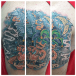 Not the best picstich, wraps alot hard to get a solid picture. #voodoo #voodoodoll #crescentmoon #moon #color #colortattoo #tomb #lantern #superdome #neworleans #tattoo #tattoos #tattooart #tattooartist #tattooshop #tattoodo 