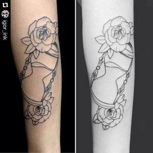 In progress...Hourglass tattooby @igor_ink #igor_ink #hourglasstattoo #inprogress #flower #rose#tatuagem #ampulheta #flor #rosa #black #ink#inked #brazil #brasil #braziliantattoo #braziliantattoosrtist #tatuadorbrasileiro 