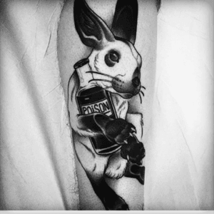  #bunny #tatoo #blackandwhite #poison 