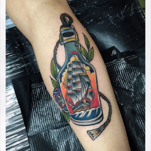 Neo traditional Colors thanks to #worldfamousink #tattoo #ink #nautical #nauticaltattoo #neotraditional #neotrad #neotradsub #malta #themadtattermalta #notjustanytattoostudio 