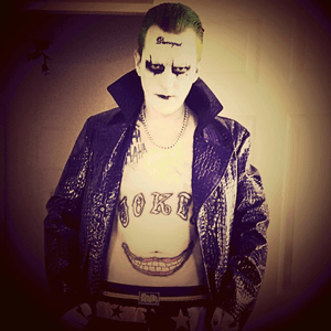 Joker cosplay, yes the tats are real!