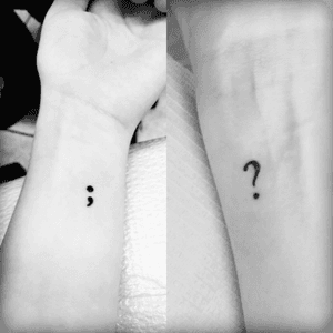 I really want to get a semi colon and question mark tattoo, because I think the two are good conversation starters about mental illness. However, I have no idea where to put them... #SemiColon #SemicolonProject #questionmark