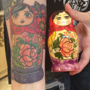 Russian stacking doll done by Brian at Flying Chicken Tattoo in North Bend, OR