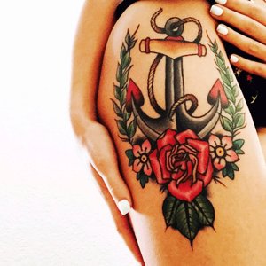 #anchor #tradtional #color #leg #anchorwithflowers  