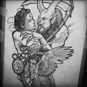 SUPER #dreamtattoo . In love with this evil piece #RobertBorbas #devil #eviltattoo #darktattop #lillith #truelovestory 💀💋 