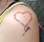 Rainbow cross stitch heart