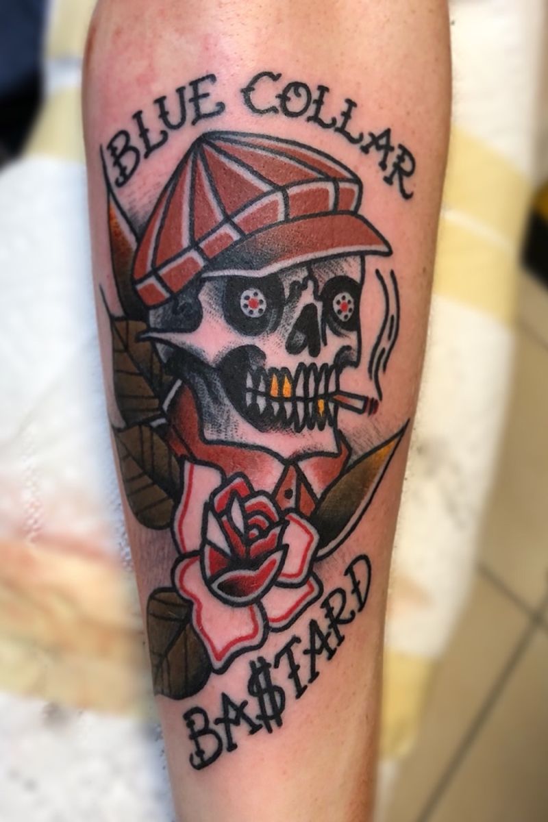 Tattoo uploaded by Andy Morrissey • Brown collared blue collar bastard