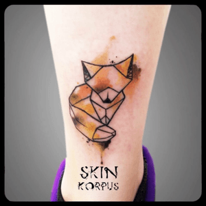 #watercolor #watercolortattoo #watercolortattoos #watercolour #origami #fox made  @ #absolutink by #watercolortattooartist #watercolorartist #skinkorpus 