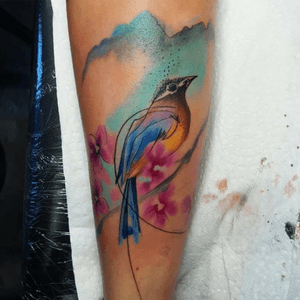 Simona Blanar #watercolor #flower #bird 