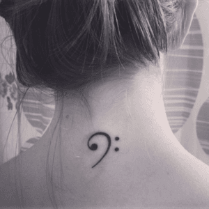My first tattoo, a music key (Fa key) realised by Sachatattoo21 at Digne-Les-Bains (04)  #firsttattoo #music #key #Black 