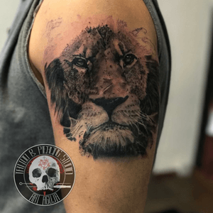 Lion piece in progress .. i continue in different style . Stay tuned It will be nice .. @quantumtattooinks @quantumtattooink #quantumtattooink #quantumtattooinks #inkbooster @inkbooster #realism #liontattoo #realistictattoo @cheyenne_tattooequipment #cheyennetattooequipment #apage