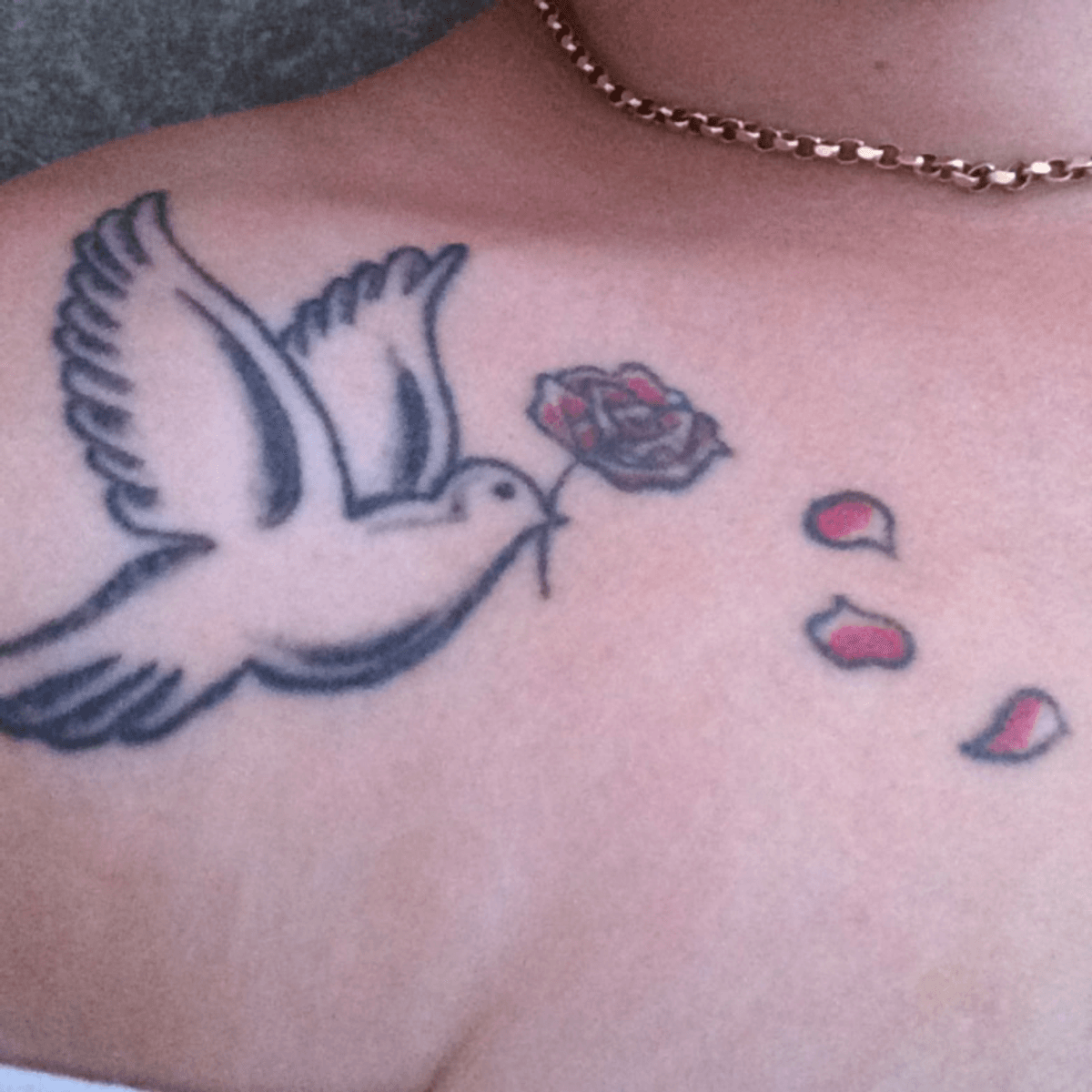 Tattoo uploaded by Shannon Zoe • This tattoo has meaning and is for my son.  The dove to represent peace and the red rose to represent my love for him.  ❤️ • Tattoodo
