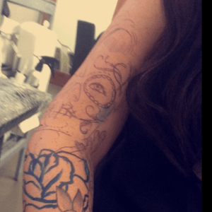 Such an amazing moment the making of my #sleeve #roses #dayofthedead 