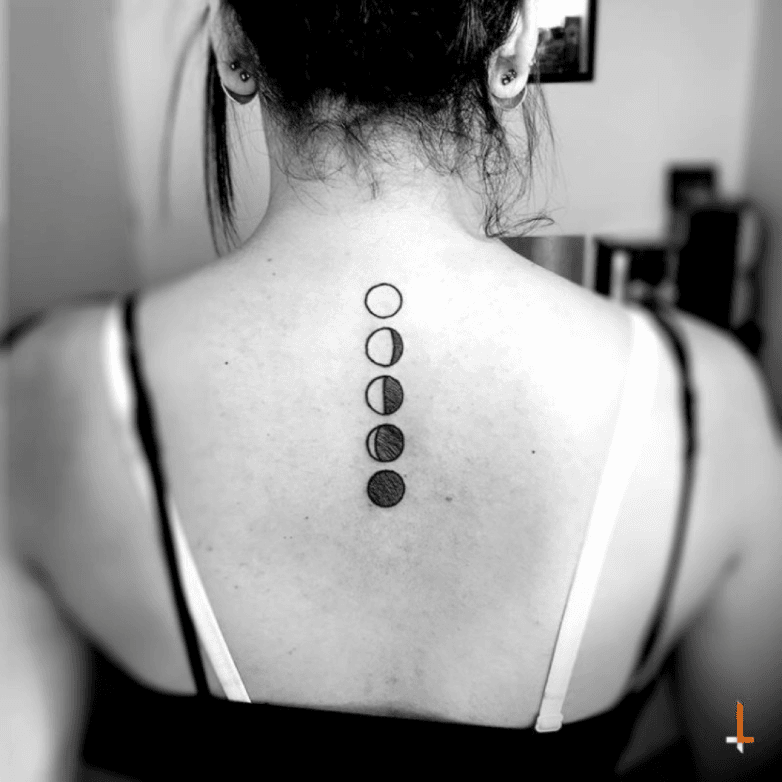 Tattoo uploaded by Lazlo DaSilva • Nº109 Phase of the Moon #tattoo #moon  #lunarphase #moonphase #circles #spine #filleswithlines #bylazlodasilva •  Tattoodo