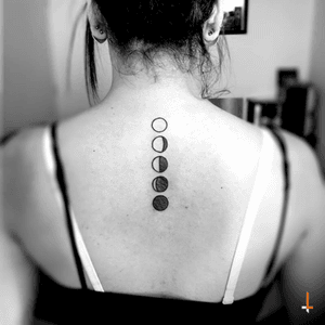 Nº109 Phase of the Moon #tattoo #moon #lunarphase #moonphase #circles #spine #filleswithlines #bylazlodasilva