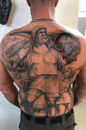 Tattoo by Floyd varesi #tell #wilhelm #backpiece #nationalhero #hero #swisshero #freedomfighter #wilhelmtell