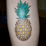 Newest addition :) #pineapple by Khoi at Kat Von D's High Voltage Tattoo in Hollywood, California. 