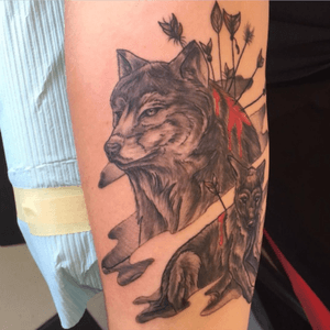 Tattoo of Wolves Symbolising the old me Vs Me now.
