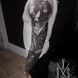 Full sleeve by Jozsef Beres - ONE DAY Tattoo Studio @onedaytattoos @keallart @xbrs23   @killerinktattoo @intenzetattooink @skindeep_uk @tattoodo @bishoprotary @butterluxe_uk #ink #tattoos #inked #art #tattooed #love #tattooartist #instagood #tattooart #artist #follow #photooftheday #drawing #inkedup #tattoolife #picoftheday #style #like4like #design #bodyart #realism 