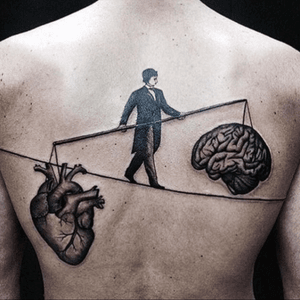 #heart #brain #gentleman #tightrope #black #upperback 