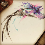 Future tattoo 😍 #hummingbird #orchid #watercolourflowers 