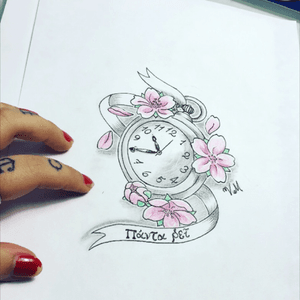 Clock with cherry blossom 🌸