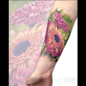 Some #gerbera flowers i did a while back.                                                      #floral #tattoo #tattoos #tattooed #tattooidea #ink #inked #inklife #skinart #inkedgirls #tattooart   #tattooartist #flowertattoo #femininetattoo #tattoodo #tattoodoapp #edmontonink #edmontontattoos #lizvenom #yegtattoo #bahamastattoo #tattoosforwomen #gerberatattoo #tattoogerbera #gerberdaisy #gerber 