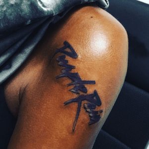 Yes. Dark skin can rock color tattoos!! #purplerain #colortattoo #prince 