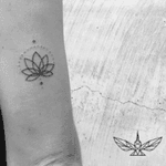 #tattoo by #artist #finelinetattoos @fine.line.tattoos - a #minitattoo #tinytattoo of a #lotus with #dots & #lines in #black 