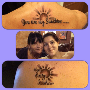 Top is my mothers and the bottom is mine...this has been our song since i was about 3. #youaremysunshine #motherdaughter #back #dragonsden
